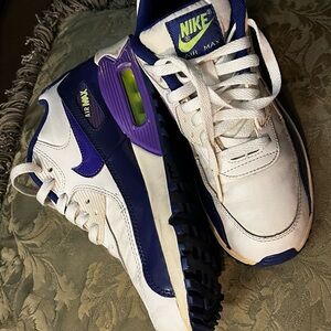 Nike Air Max White and Blue Sneakers